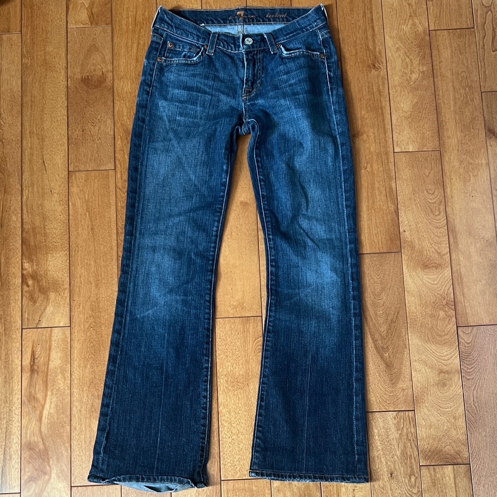 7 For All Mankind Dark Blue Flare Jeans